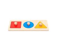 LLTCMYGS Panneaux géométriques en Bois Montessori à Trois Couleurs, Jouets éducatifs, Panneaux Puzzles à Boutons