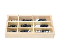 LLTCMYGS Perles Montessori avec boîte Jouets de mathématiques, Outil de développement précoce en mathématiques Montessori, Matériel éducatif,Noir,7mm