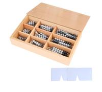 LLTCMYGS Perles Montessori avec boîte Jouets de mathématiques, Outil de développement précoce en mathématiques Montessori, Matériel éducatif,Gris,8mm
