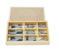LLTCMYGS Perles Montessori avec boîte Jouets de mathématiques, Outil de développement précoce en mathématiques Montessori, Matériel éducatif,Gris,7mm