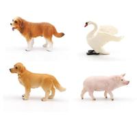 LLTCMYGS Petites Statues d'animaux Montessori, Outils auxiliaires pour l'enseignement des Langues (4 pièces)