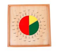 LLTCMYGS Planche de Fractions en Bois Montessori, manipulatif mathématique Circulaire, Outil visuel d'apprentissage des Fractions