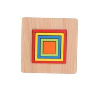 LLTCMYGS Planche de Reconnaissance des Formes géométriques Montessori, Puzzles sensoriels en Bois pour Tout-Petits,Squares