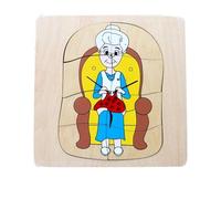 LLTCMYGS Puzzle du Cycle de Vie du Corps Humain Montessori, Une Aide pédagogique de Puzzle Multicouche pour l'intelligence préscolaire,Woman