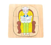 LLTCMYGS Puzzle du Cycle de Vie du Corps Humain Montessori, Une Aide pédagogique de Puzzle Multicouche pour l'intelligence préscolaire,Man