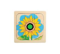 LLTCMYGS Puzzle éducatif en Bois Montessori sur Le processus de Croissance des tournesols, Jouet en Puzzle à Plusieurs Couches sur Les Plantes