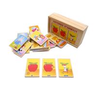 LLTCMYGS Puzzle éducatif en Bois Montessori sur Le thème des Animaux et des Fruits, matériel d'orthophonie pour l'Autisme