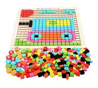 LLTCMYGS Puzzle en Bois 2-en-1 Montessori et Jeu de société, Ensemble de Jeux de société Classiques en Famille avec dés et pions