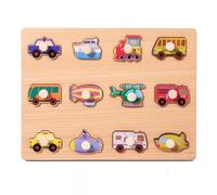 LLTCMYGS Puzzle en Bois Montessori avec Animaux, Fruits et légumes, Jouet éducatif pour développer la motricité Fine,Transportation