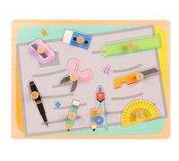 LLTCMYGS Puzzle en Bois Montessori avec Chevilles, Planche de Correspondance des Formes d'animaux du Zoo avec Grosses poignées,Model b