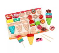 LLTCMYGS Puzzle en Bois Montessori de Boutique de Glaces, Jouet éducatif pour Tout-Petits, Cadeau pour Enfants