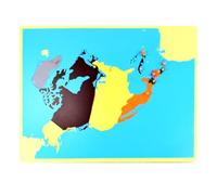 LLTCMYGS Puzzle en Bois Montessori de Carte, Jouets et Cadeaux de géographie pour préscolaire pour garçons et Filles,North America