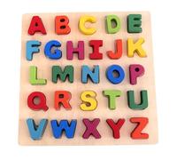 LLTCMYGS Puzzle en Bois Montessori de l'alphabet, 26 Lettres majuscules et minuscules codées par Couleur,Capital Letters