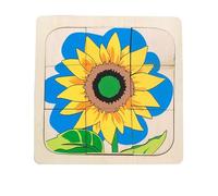 LLTCMYGS Puzzle en Bois Multicouche de Tournesol, Puzzle du Cycle de Vie de l'éducation préscolaire de la Petite enfance