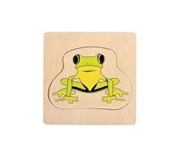 LLTCMYGS Puzzle en Bois pour Grenouilles, Jouet Multi-Couches, Outil pédagogique pour Le processus de Croissance des Grenouilles Montessori
