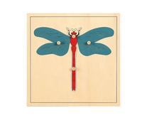 LLTCMYGS Puzzle Montessori Animaux et Plantes, Jouet d'Éducation Précoce et de Coordination Main-Œil,Dragonfly