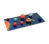 LLTCMYGS Puzzle Montessori du Système Solaire avec 8 Planètes, Jouet Éducatif en Bois sur l'espace avec Modèles Réalistes des Planètes