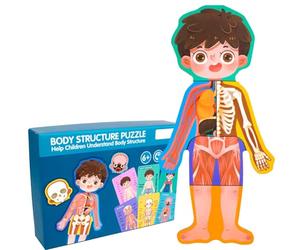 LLTCMYGS Puzzle Structure du Corps Humain Montessori, Jouet Magnétique d'Anatomie, Cadeau Éducatif Scientifique pour Enfants