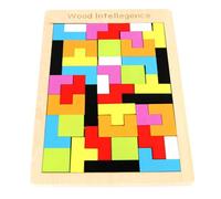 LLTCMYGS Puzzle Tetris en Bois Montessori, Puzzle de Blocs Géométriques Colorés pour Tout-Petits