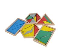 LLTCMYGS Puzzle Triangulaire Montessori pour Enfants, boîte de Triangles constructifs, Jouet d'apprentissage précoce de la géométrie