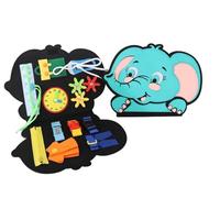 LLTCMYGS Sac à Main Montessori Busy Board Aide pédagogique, Jouet de motricité Fine et de développement sensoriel,Elephants