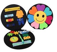 LLTCMYGS Sac à Main Montessori Busy Board Aide pédagogique, Jouet de motricité Fine et de développement sensoriel,Flowers