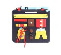 LLTCMYGS Tableau Montessori en Feutre, Jouet Sensoriel Portable, Tableau d'apprentissage des Compétences Motrices Fines et des Compétences de Vie,Model b