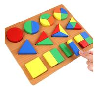 LLTCMYGS Trieur de Formes géométriques Montessori, Puzzle en Bois de Fractions et de Formes, Jouet éducatif pour la Reconnaissance des Couleurs et des Formes