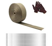 LLTLGF 6M*5CM Titanium Bande Isolant Thermique Céramique,10 pièces D'attache de en acier inoxydable,Titanium Magma Bande Isolant Thermique Céramique,Pour collecteur de moto Protection thermique