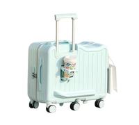 LLTWIFT Bagage porteur avec 6 roues, porte-gobelet caché, boucle de suspension et serrure à combinaison, pour voyage et shopping, bleu, Large, Moderne