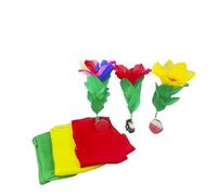 lluofeng Ensemble d'accessoires magiques en forme de plume - De la fleur à la soie à la baguette et du retour à la fleur - Routine : Jaune