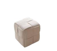 lluofeng Tabouret bas en velours côtelé avec structure en bois massif, idéal pour salon, table à langer et repose-pieds de canapé (marron)