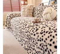 lluoqian Anti-fouling Plaid de canapé en Peluche à imprimé léopard, Couverture intégrale Moderne et Minimaliste, Plaid Chaud en Polaire for Le Salon(Beige,180 * 280cm)
