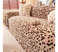 lluoqian Anti-fouling Plaid de canapé en Peluche à imprimé léopard, Couverture intégrale Moderne et Minimaliste, Plaid Chaud en Polaire for Le Salon(Mika,180 * 380cm)