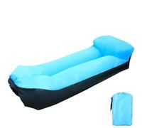 lluoqian Comfortable Canapé-lit Simple Gonflable Portable : Oreiller intégré, Polyester, canapé Paresseux for Festival de Camping en Plein air(Blue)