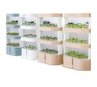 lluoqian hydroponique Bac de Culture hydroponique Intelligent à Plusieurs Niveaux - Nichoir sans Terre for semis intérieur/extérieur(Green)