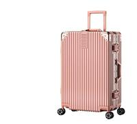 lluoqian Léger Bagage à Cadre en Aluminium avec Roues pivotantes, Valise de Coque Rigide Extensible, verrouillable et antivol de 20 à 30 Pouces(Pink,20 inches)
