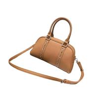 lluoqian Soft Sac bandoulière en cuir pleine fleur for femme - Grande capacité, tendance et style américain(Caramel color)