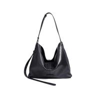 lluoqian Soft Sac cabas en peau de mouton for femme - Sac bandoulière simple style décontracté Niche, grand modèle haut de gamme(Black)