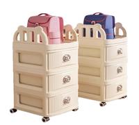 lluoqian Storage Unit Étagère de Rangement Mobile for cartables, étagère au Sol et tiroir de Rangement for Livres sous Le Bureau(White2,3 Layer)