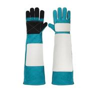 lluoqian Veterinarian Gants en cuir extra longs, gants anti-morsures for manipulation d'animaux et gants de soudage résistants à la chaleur(60cmBlue)