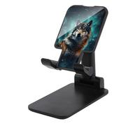 LLUTSNTH Support de téléphone portable Wolf Under The Starry Sky pour bureau - Support de téléphone portable pliable et réglable compatible avec smartphones et tablettes de 4 à 13 pouces