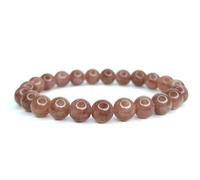 LLUXIA Bracelet en Quartz Fraise 8 mm - Pierre Naturelle Rose brunâtre - Énergie, Tendresse & Confiance - Bijou Élastique Unisexe pour Femme et Homme - Lithothérapie Bien-Être