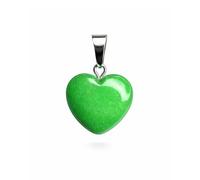 LLUXIA Pendentif Cœur en Jade de Malaisie Naturel - Pierre Apaisante et Porte-Bonheur - Bijou Tendance pour Femme - Pierre Verte Polie - Cadeau Bien-Être & Amour - Lithotherapie - Sans Chaîne