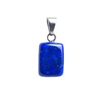 LLUXIA Pendentif en Lapis-Lazuli - Pierre Naturelle Rectangulaire Polie - Bijou Énergétique et Lithothérapie - Idée Cadeau - Chaîne Non Incluse