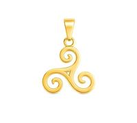 LLUXIA Pendentif petit Triskel breton en Acier Inoxydable - Triskelion Celtique Symbole Énergétique de Protection et d’Harmonie - Bijou Unisexe Spirituel (Chaîne non incluse) (Doré)