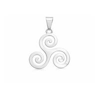 LLUXIA Pendentif Triskel breton en Acier Inoxydable Argenté - Triskelion Celtique Symbole Énergétique de Protection et d’Harmonie - Bijou Unisexe Spirituel (Chaîne non incluse)