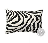 LLWYH Housse Coussin Exterieur Impermeable Lin, Lot de 2 Housse de Coussin 35x55 cm, Housses de Coussin Noir et Blanc Coussins Décoratifs Abstrait Taie d'oreiller pour Salon Patio Jardin Canapé -FS11