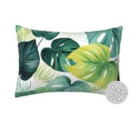 LLWYH Housse Coussin Exterieur Impermeable Lin, Lot de 2 Housse de Coussin 35x55 cm, Housses de Coussin Botanique Coussins Décoratifs Monstera Deliciosa Taie d'oreiller pour Salon Patio Jardin -FS233