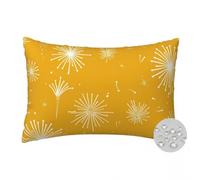 LLWYH Housse de Coussin D'Extérieur 35x55 cm Lot de 2 Impermeable Housses de Coussin Jaune Taie d'oreiller en Lin Lignes Coussin Decoratif pour Canapé, Salon, Balcon, Jardin -FS308